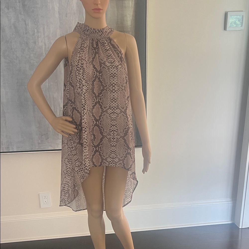 Snake Print Halter high low long shirt